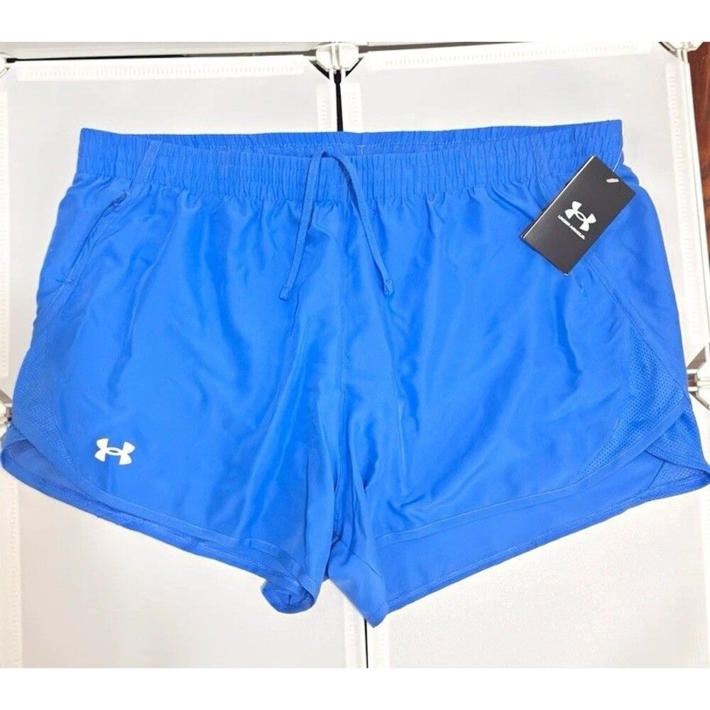 Under Armour Womens UA Fly By 3" Running Shorts Royal Blue Size XL 1382438-402